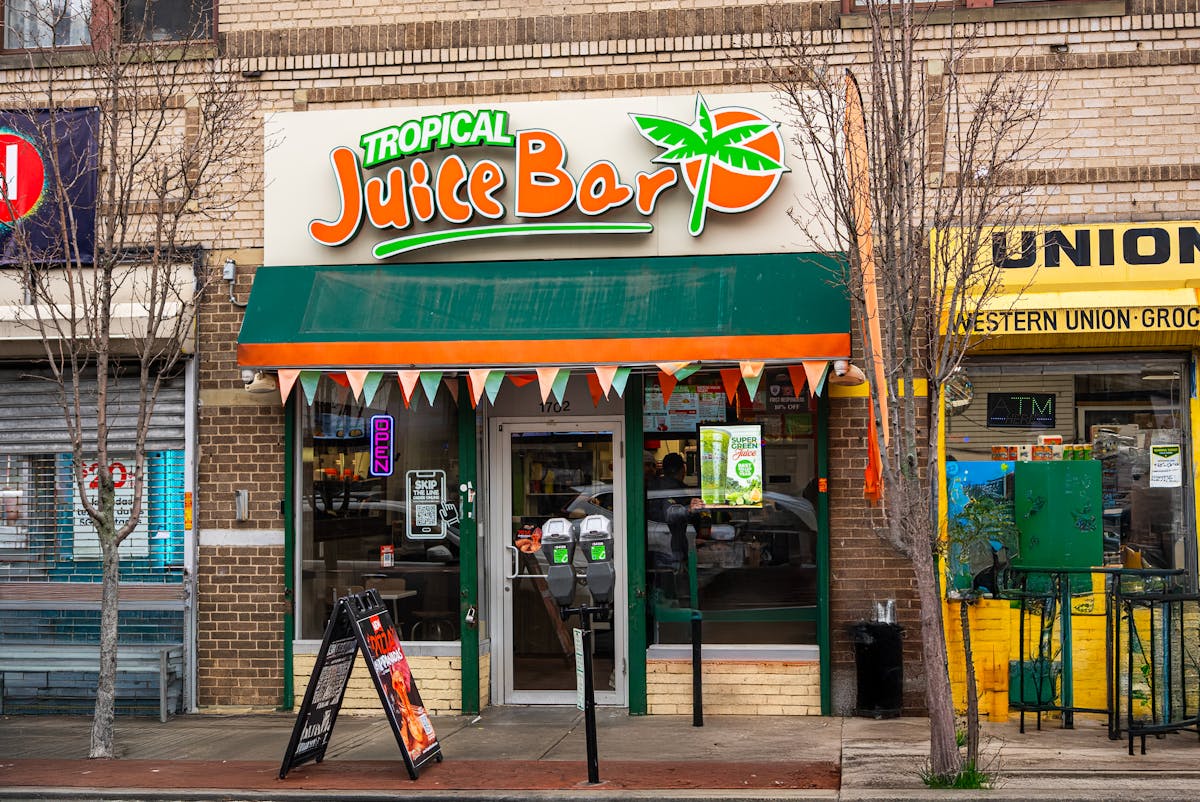 a sign above a store