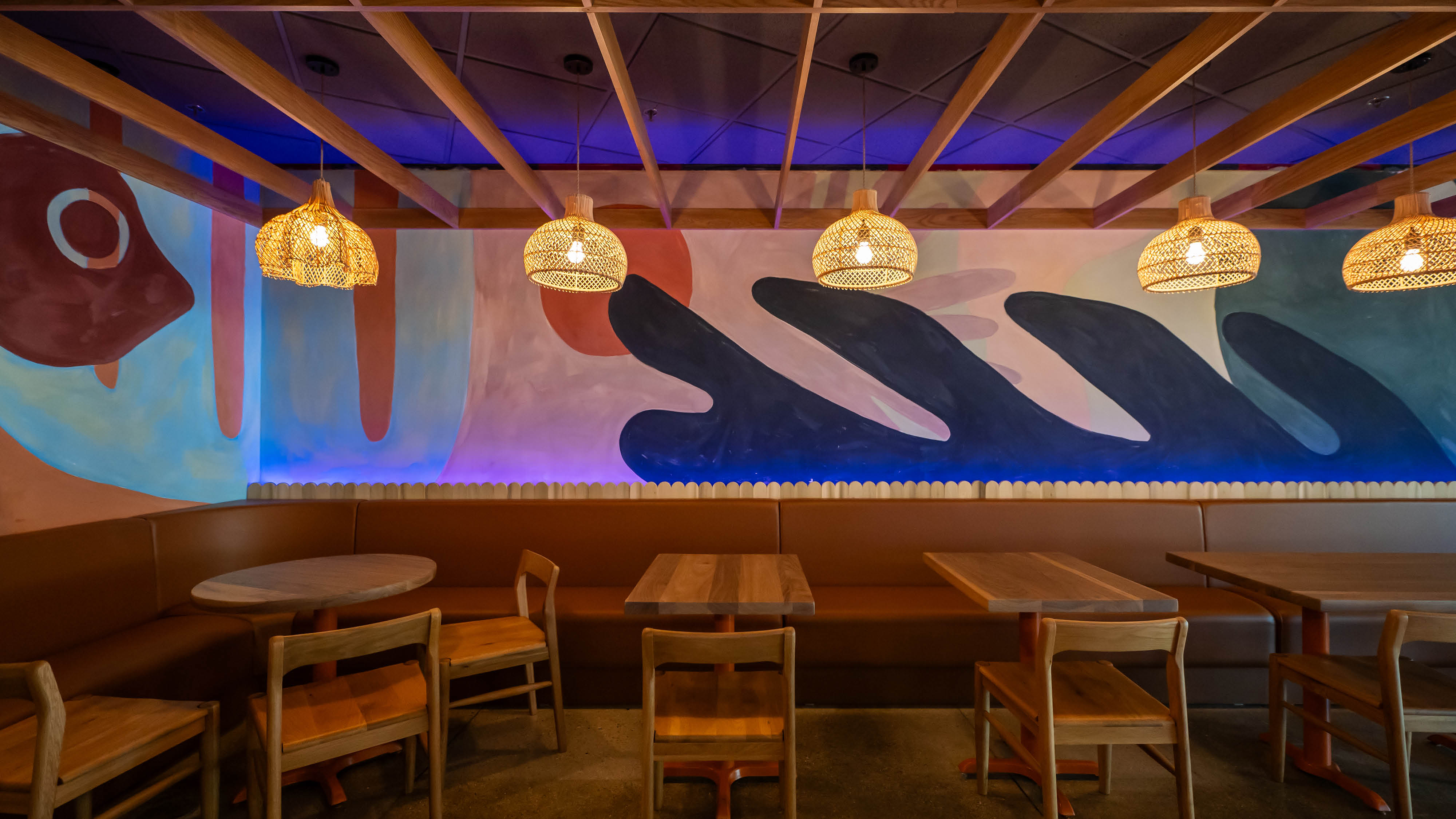 The interior of HWY1 Baja Bowls & Burritos on Monroe Street