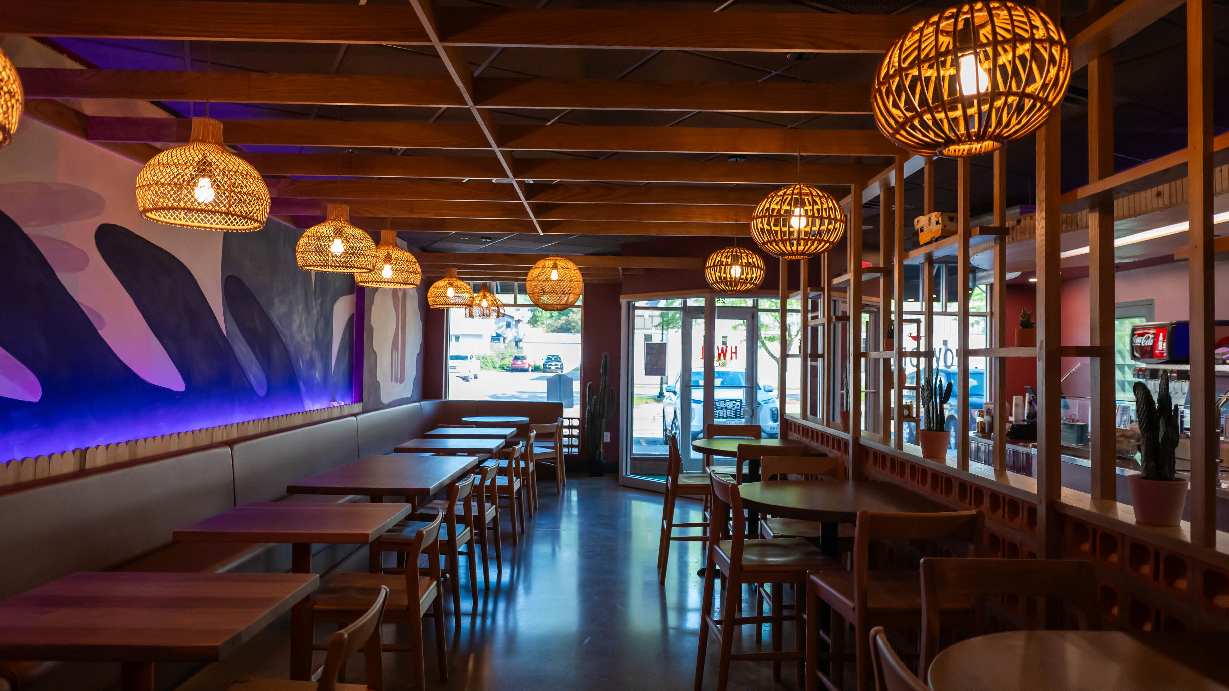 The interior of HWY1 Baja Bowls & Burritos on Monroe Street