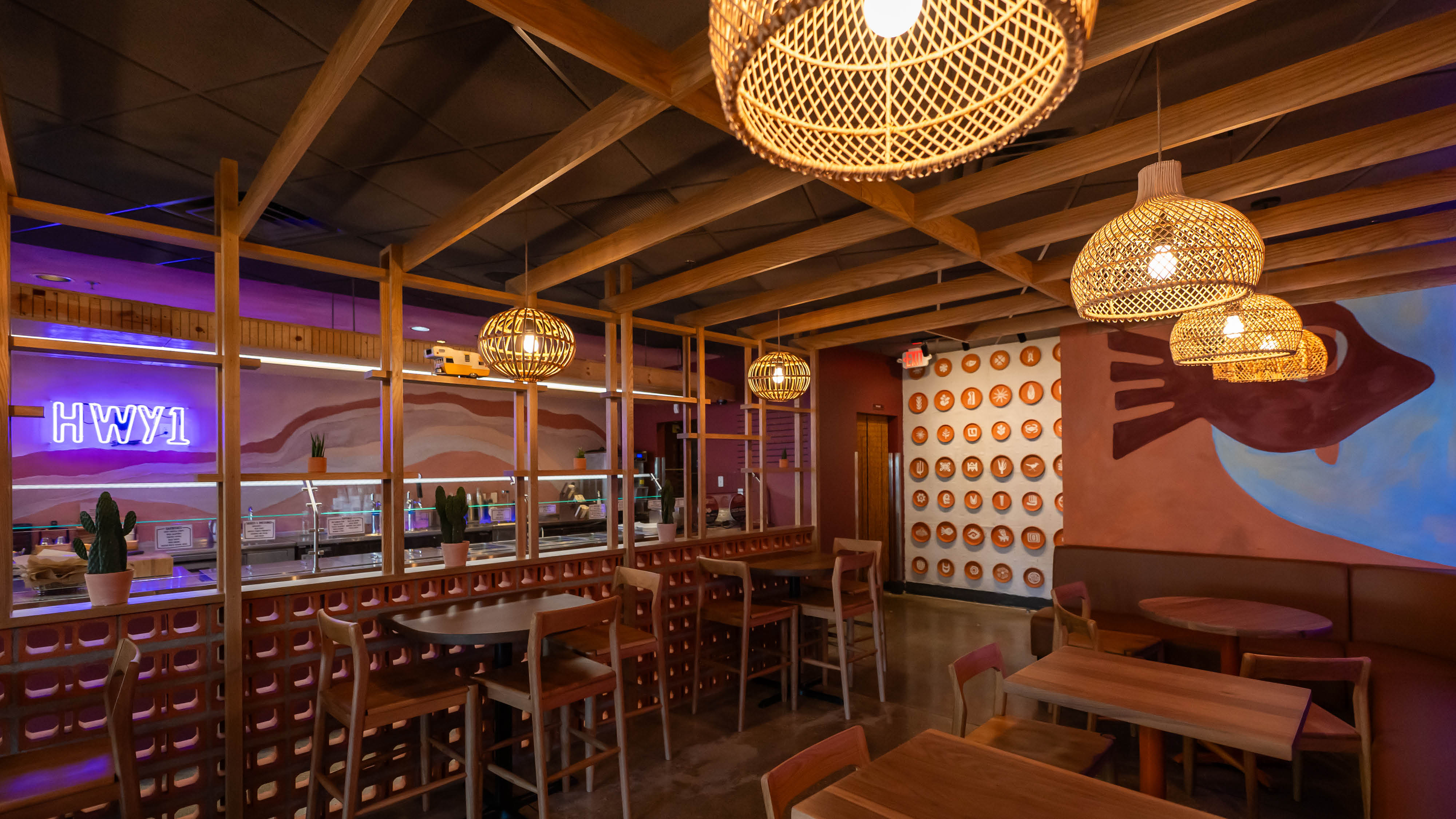 The interior of HWY1 Baja Bowls & Burritos on Monroe Street