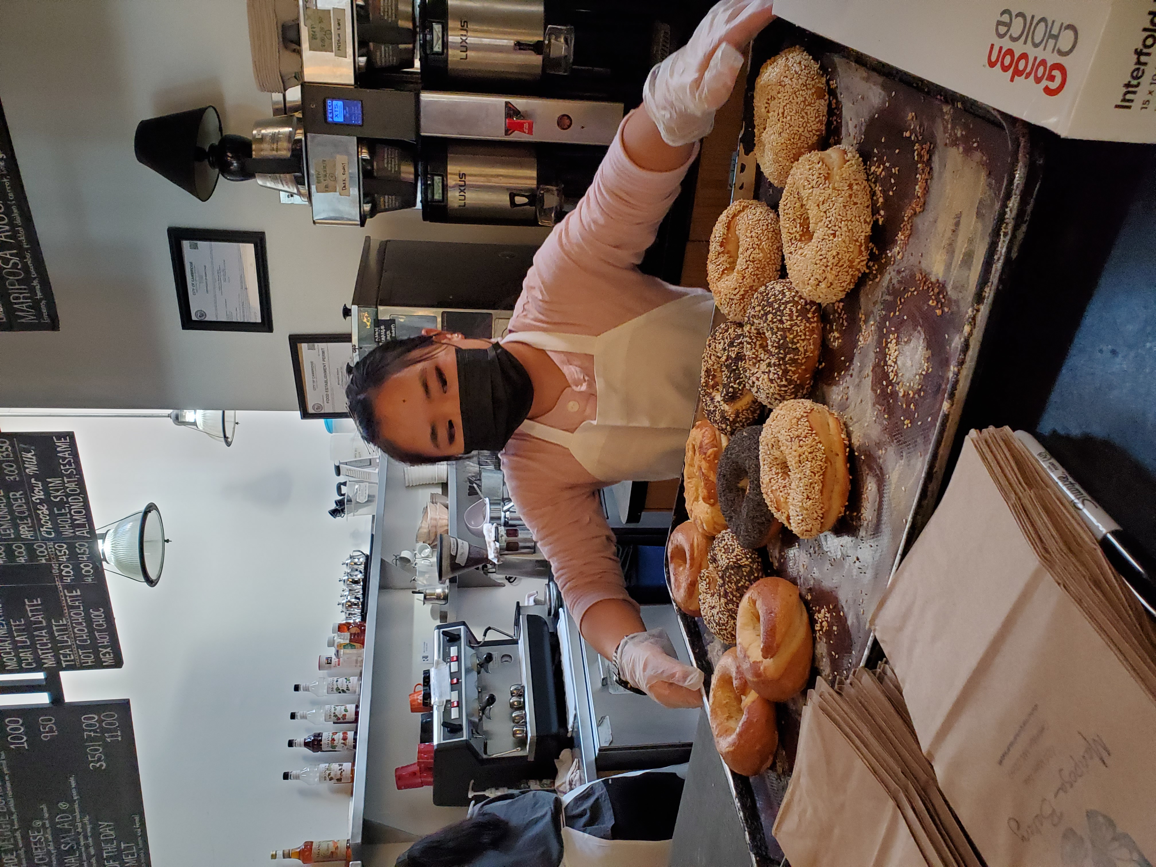 bagels on tray