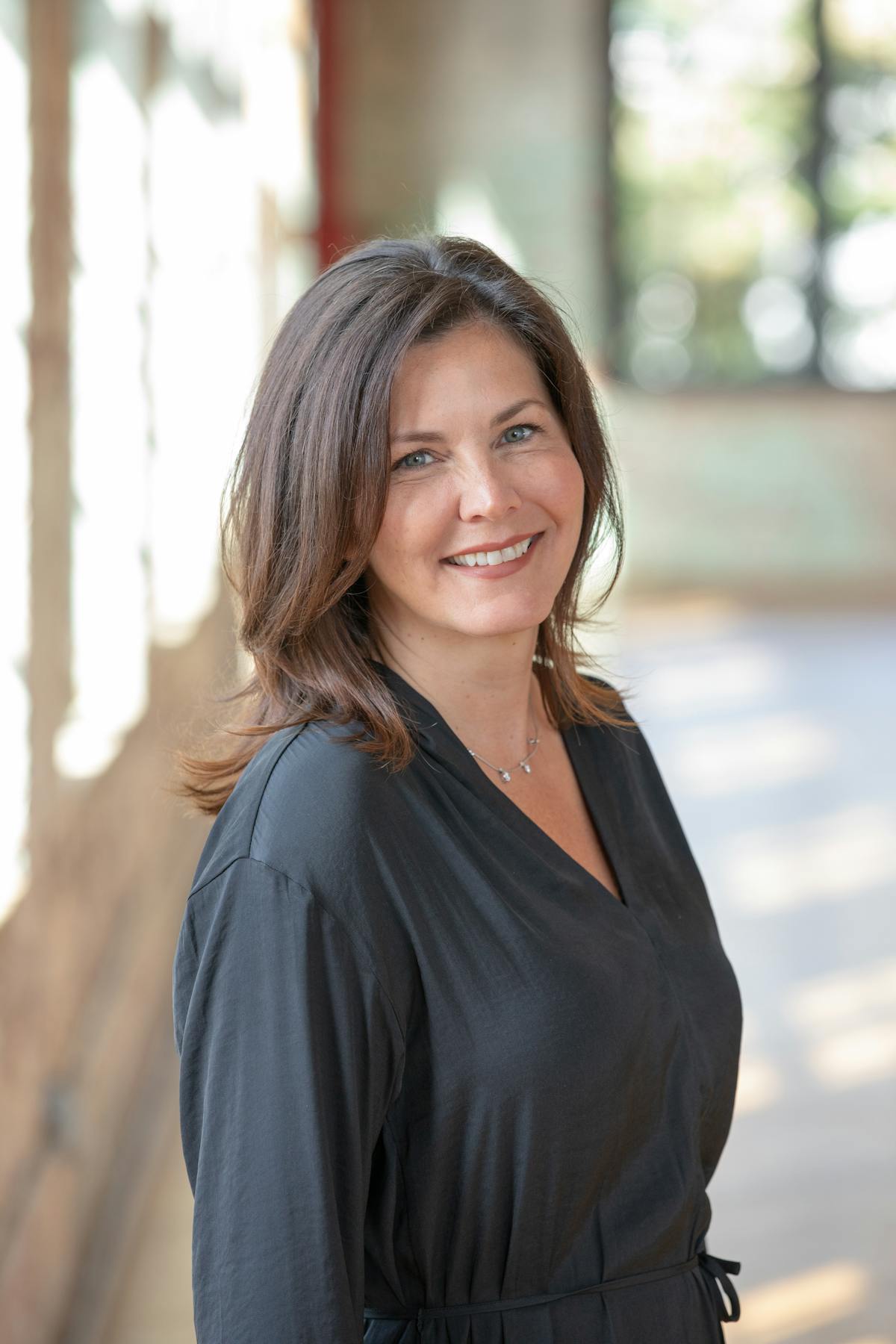 a women smiling