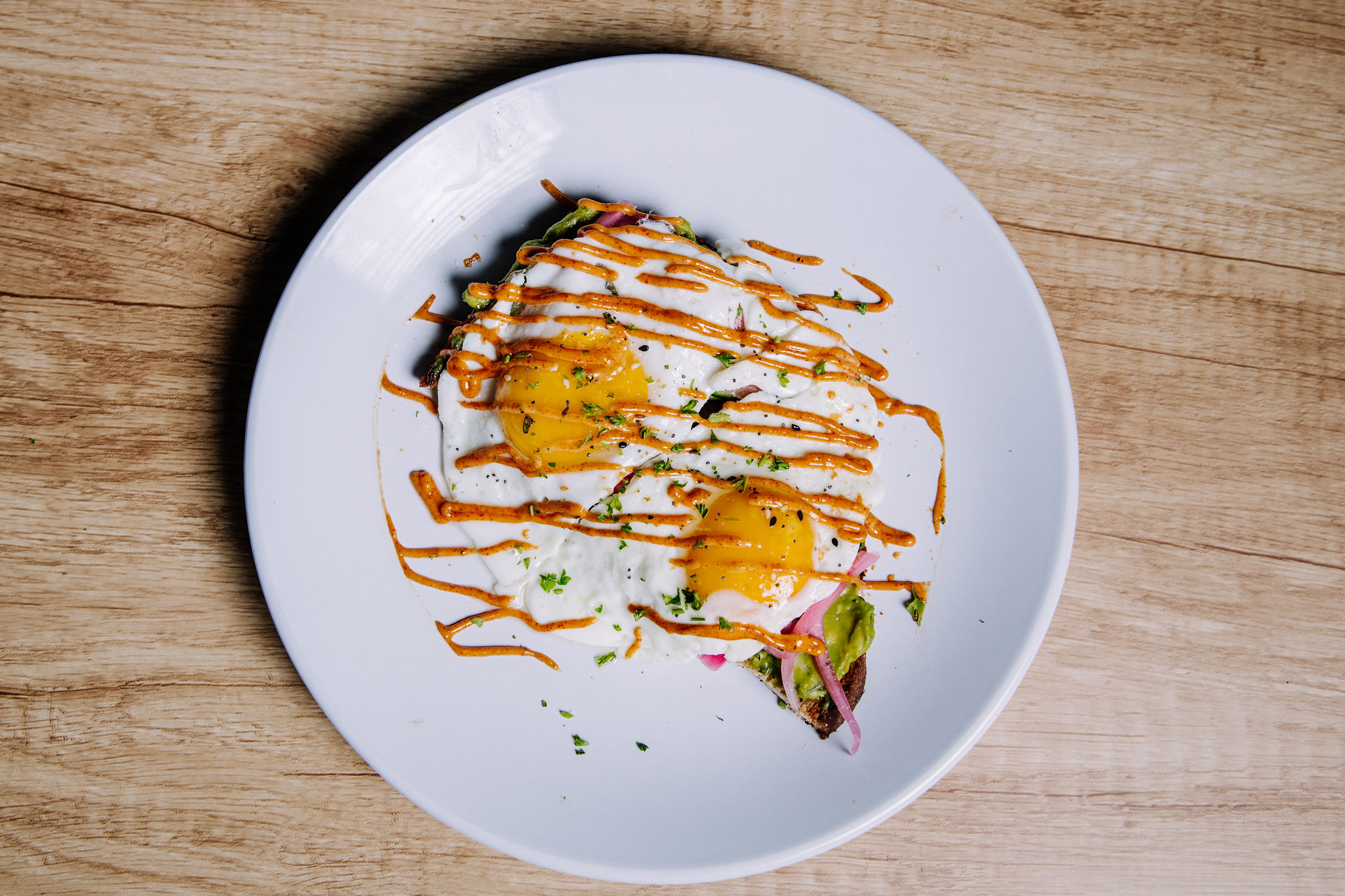 a plate of food with a fork and knife