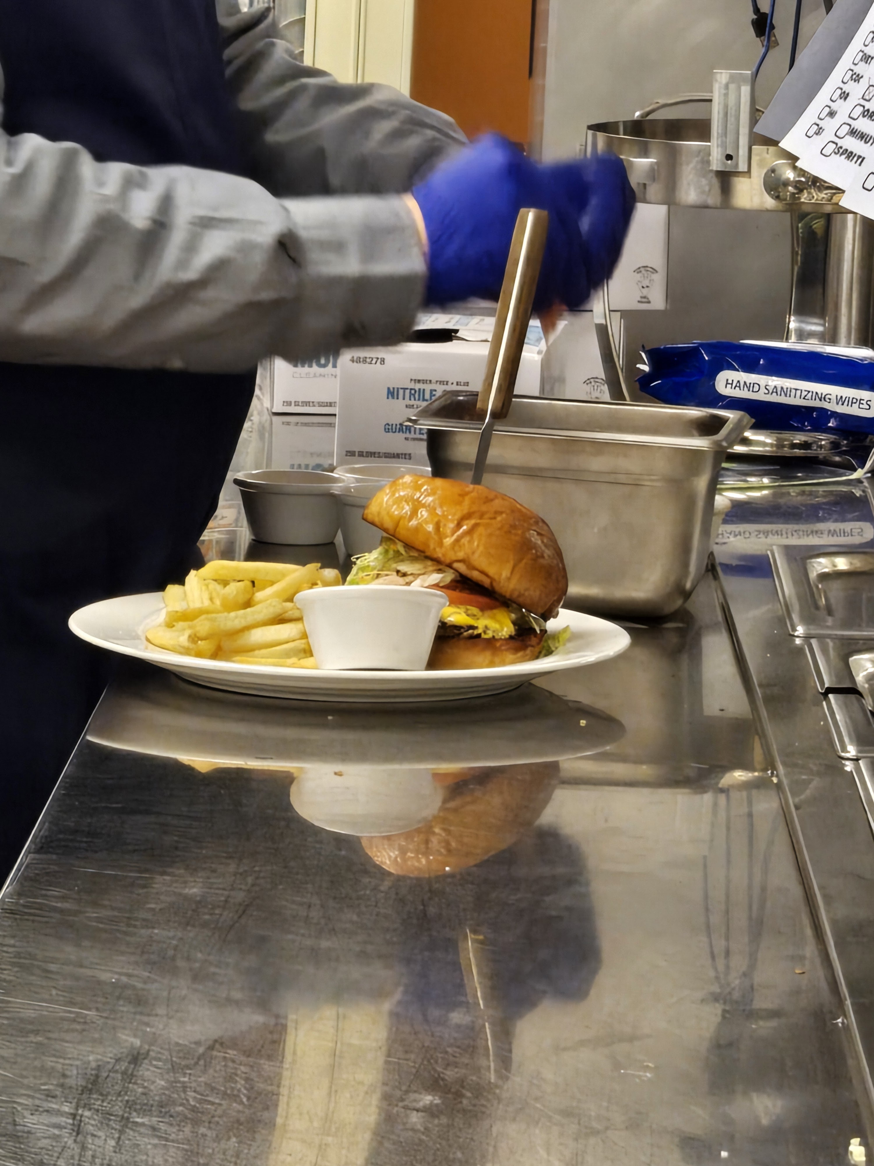 a person preparing food in a kitchen