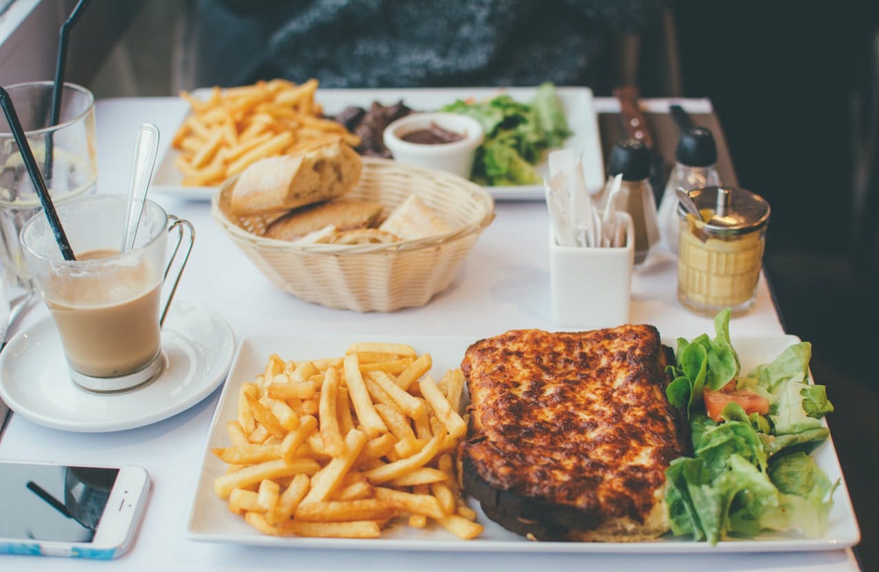 a plate of food on a table