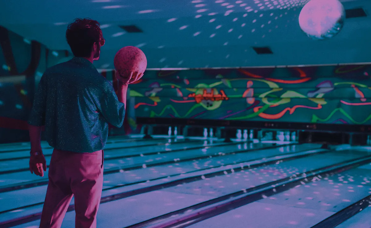 a man bowling