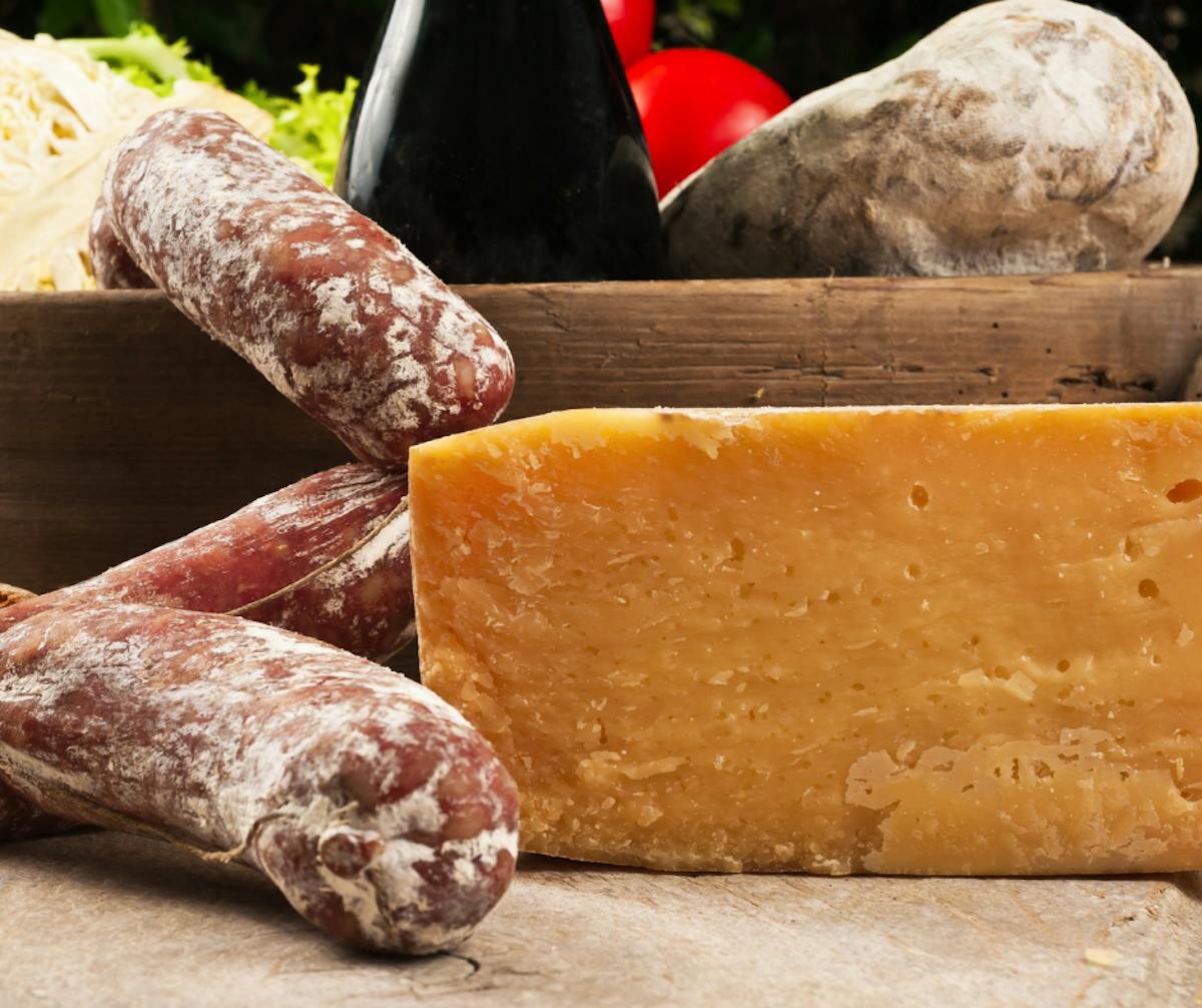 a close up of food