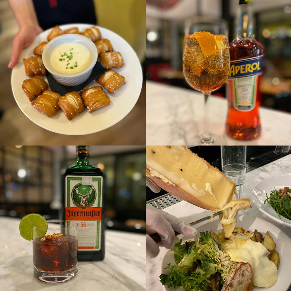 a table with a plate of food with broccoli