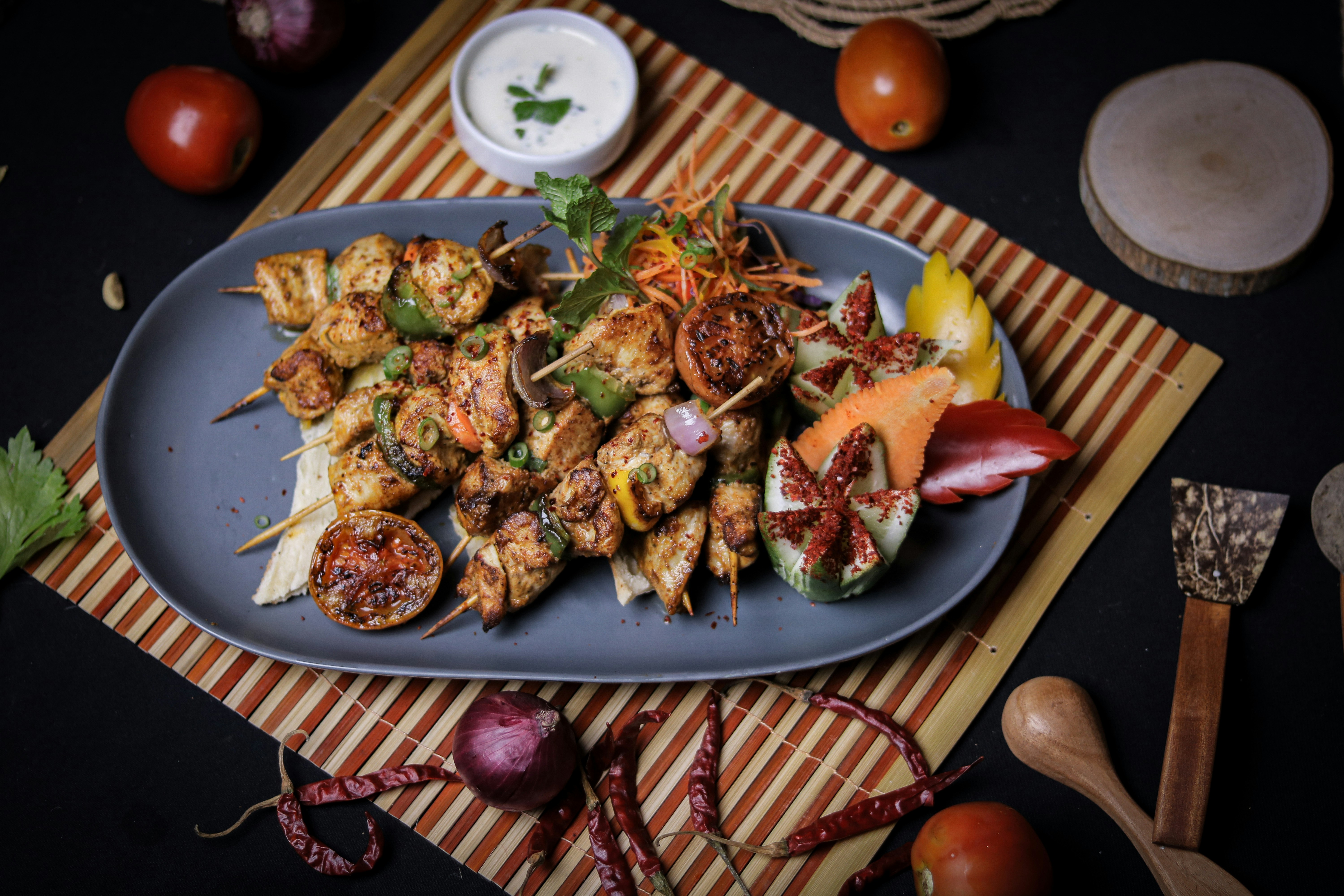 a plate of food on a table