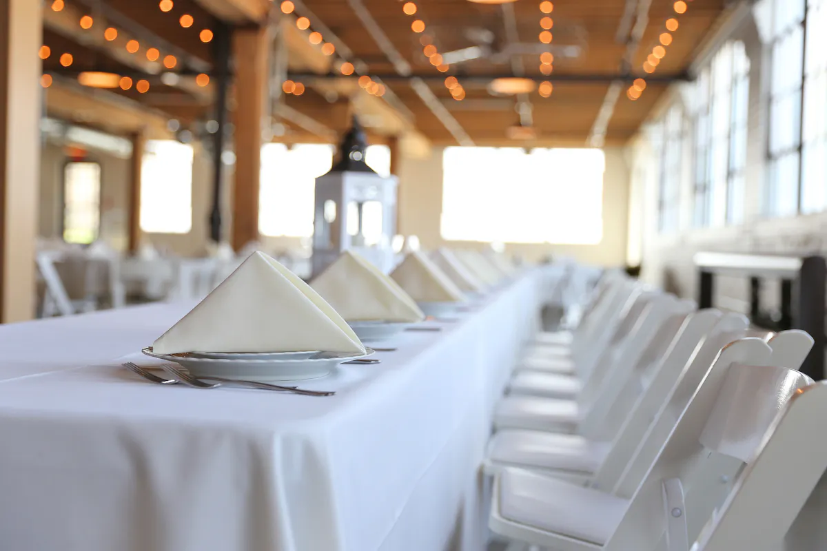 a white table
