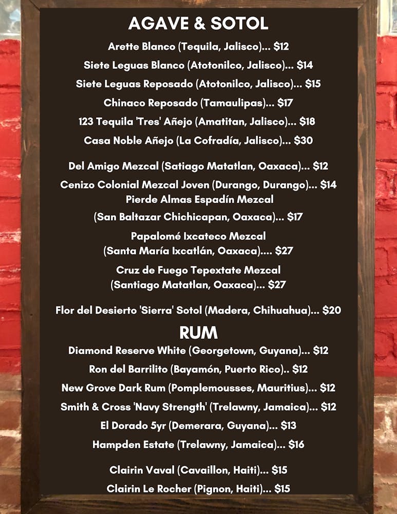 Agave & Sotol list call for more info