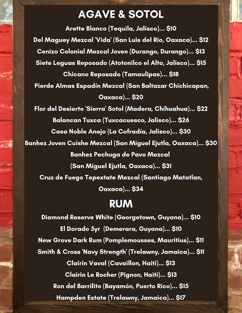 Agave & Sotol list call for more info