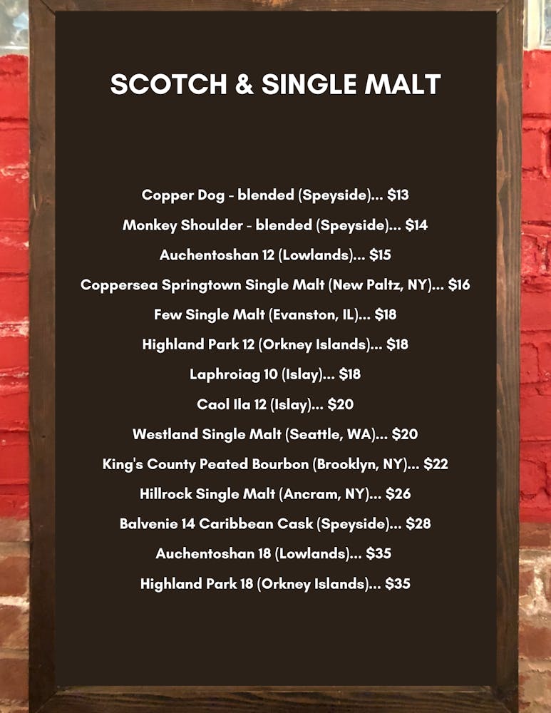 Scotch & Single Malt list call for more info