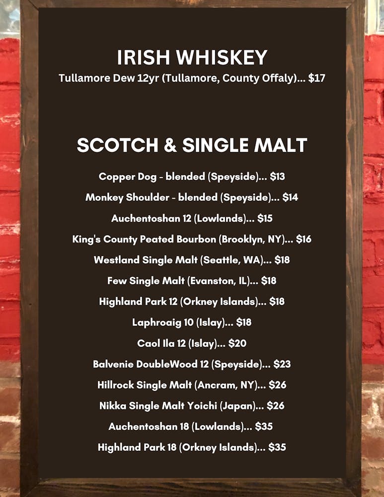 Scotch & Single Malt list call for more info