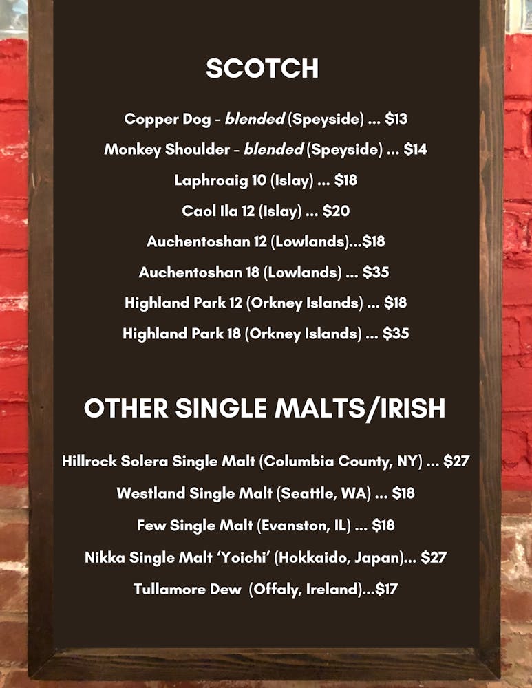 Scotch & Single Malt list call for more info