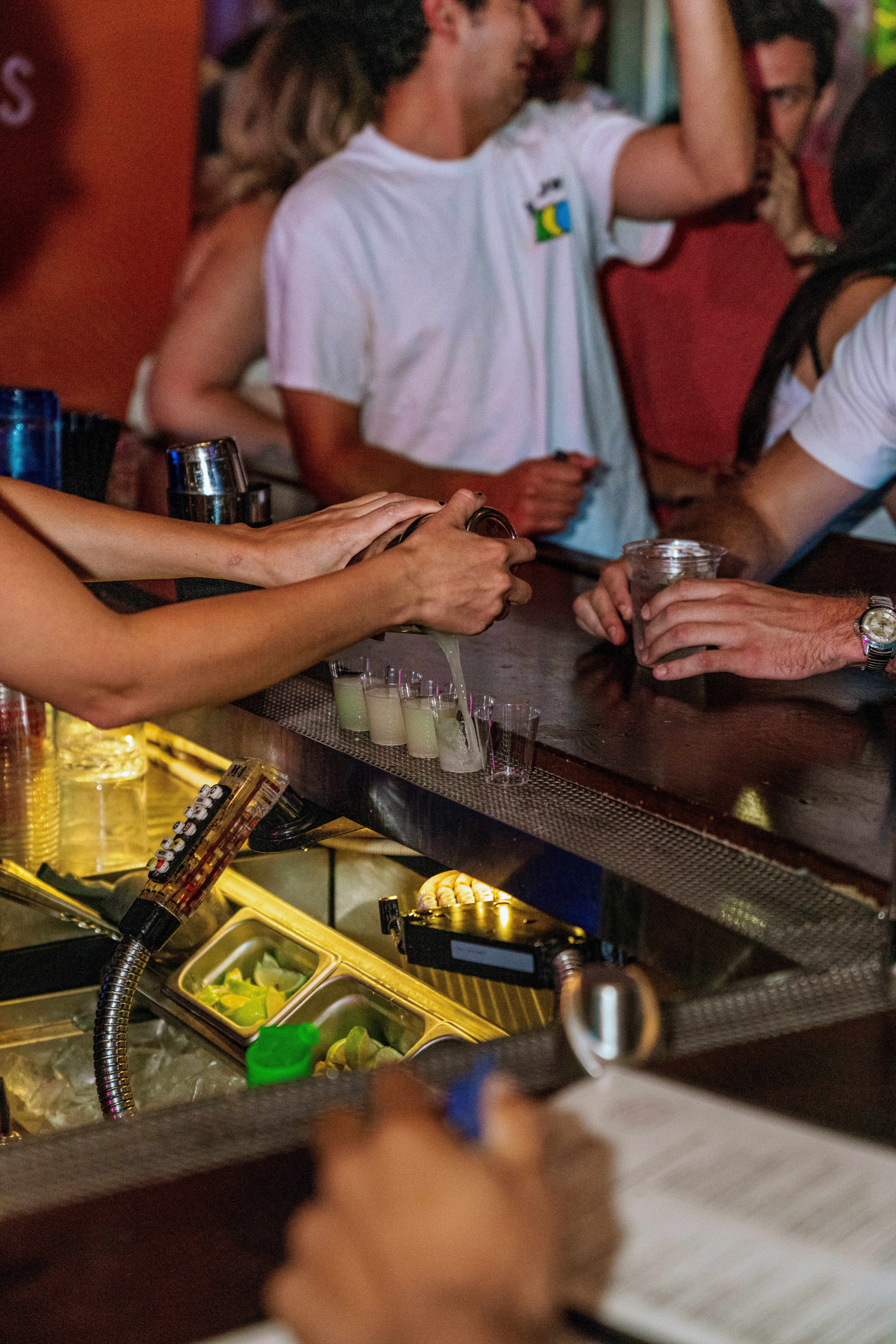 a person cooking food on a table