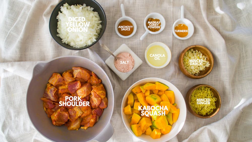 a tray of food on a table