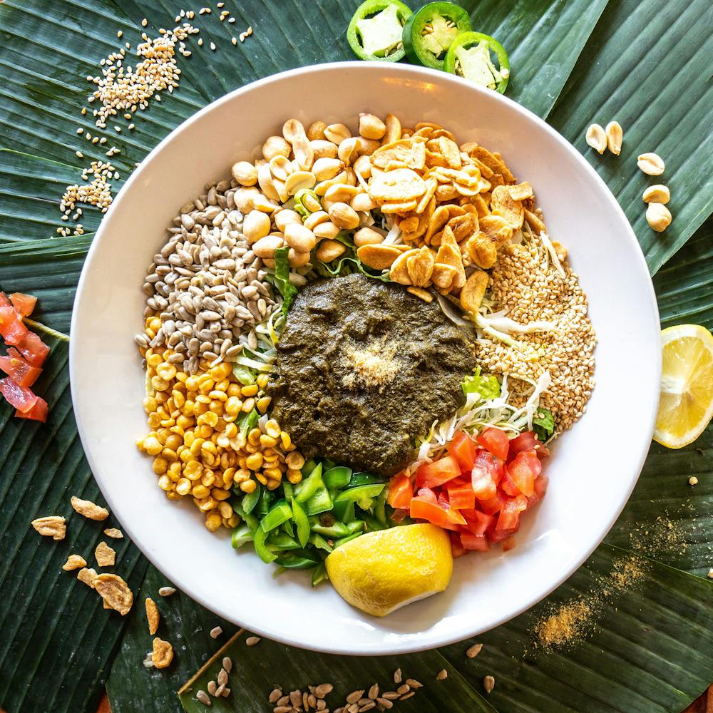 a bowl of food on a plate