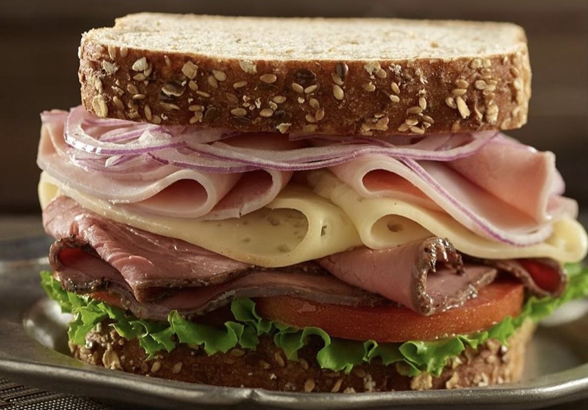 a close up of a sandwich