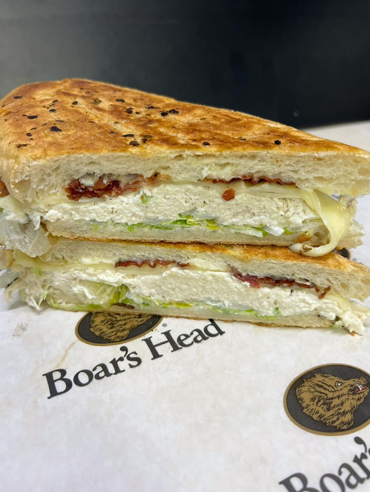 a sandwich cut in half
