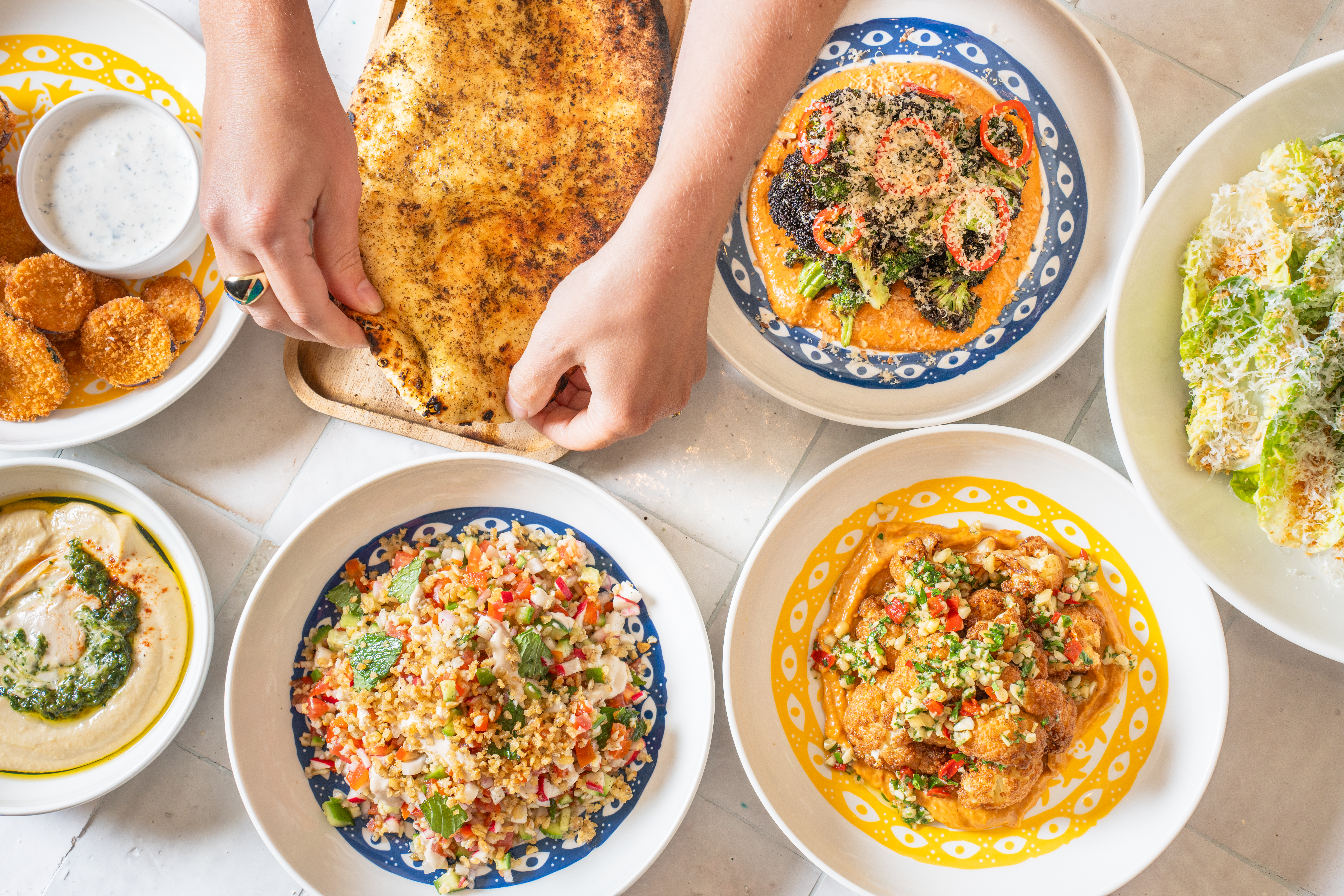 three different Mediterranean dishes