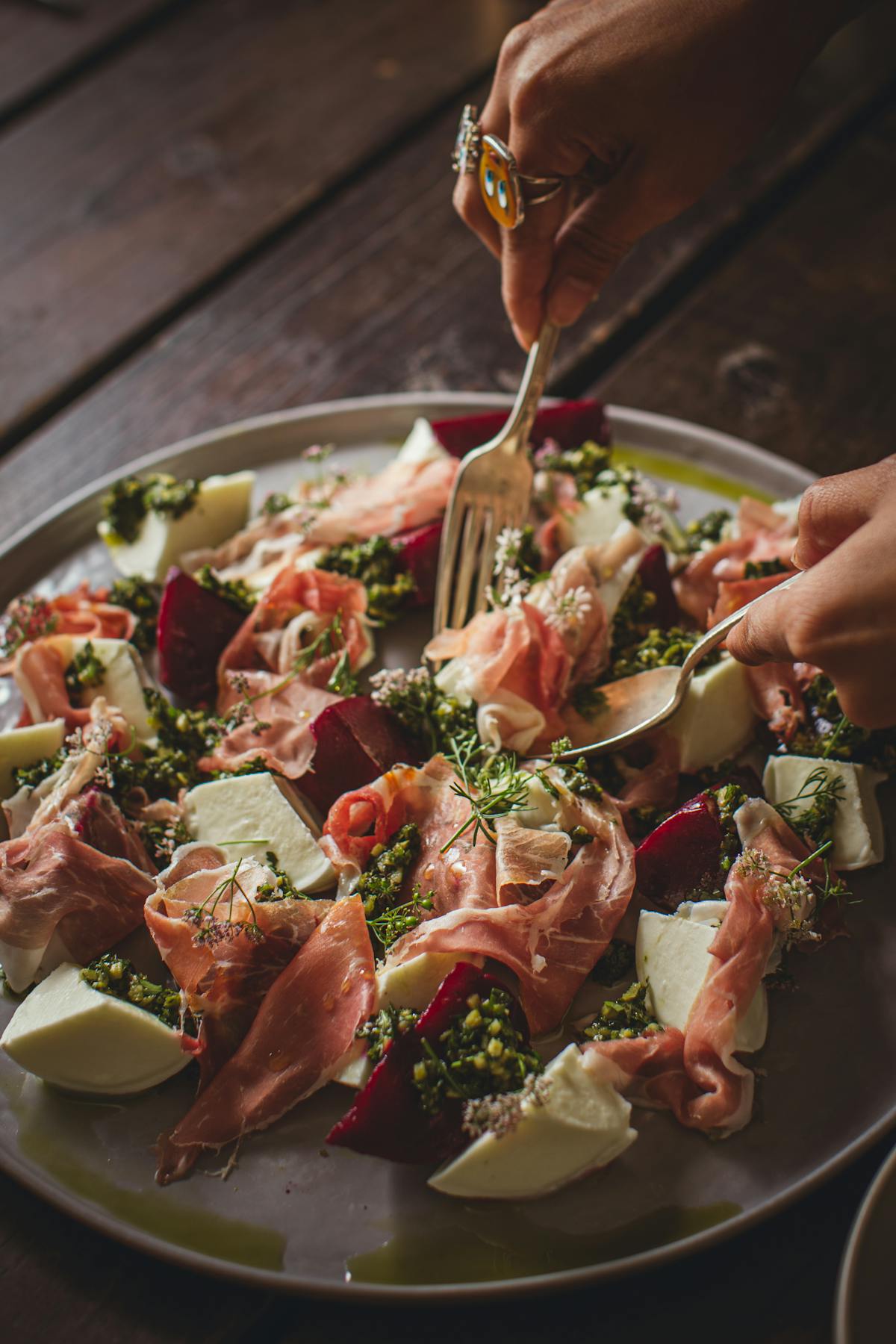 a plate of food on a table