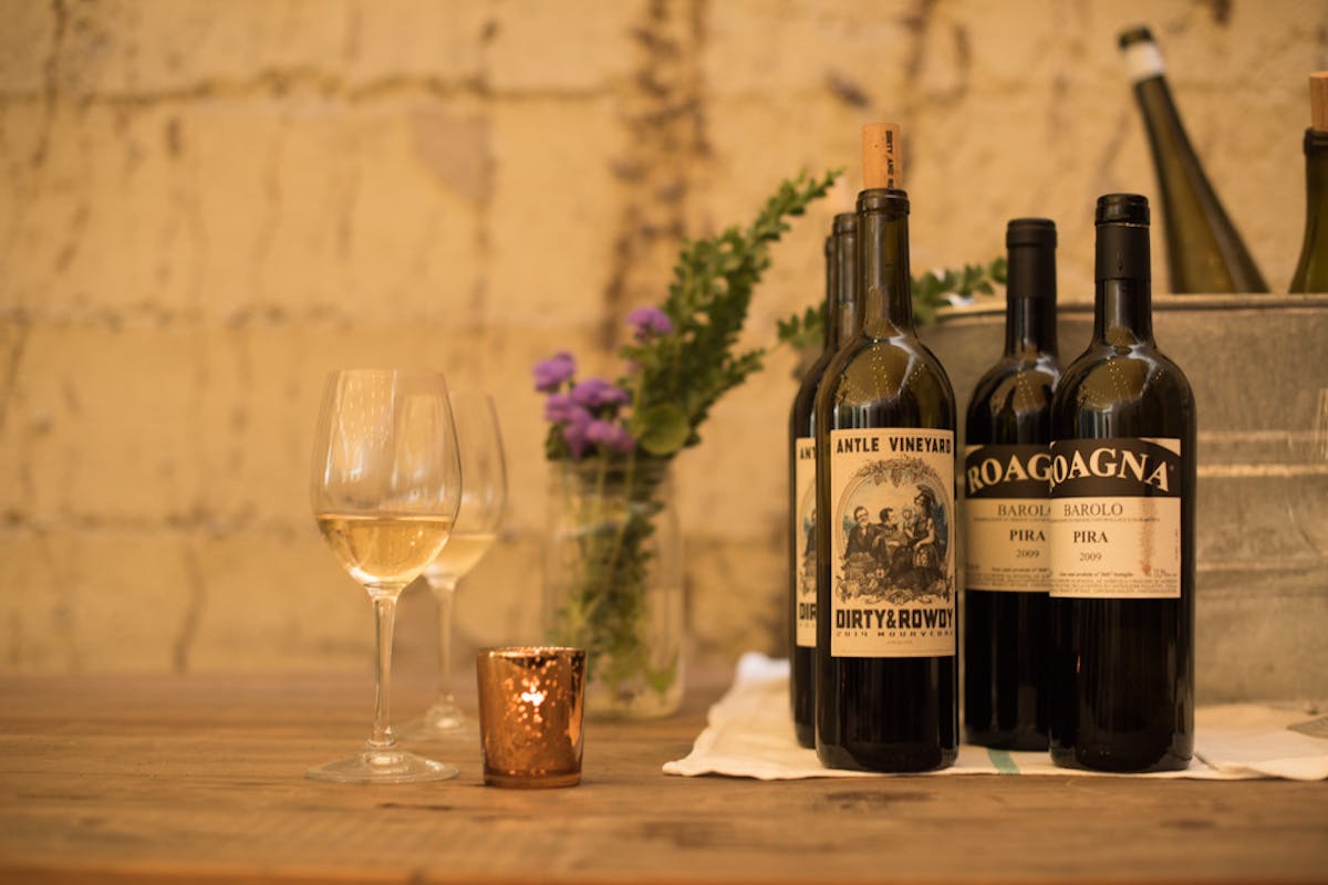 bottles of wine on a table