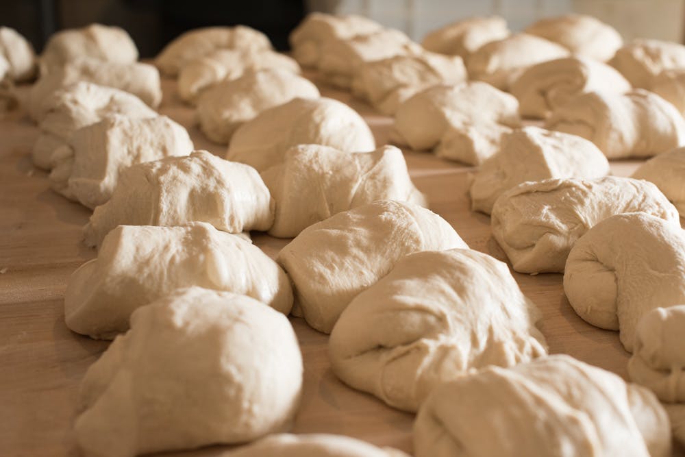 a close up of food on a blanket