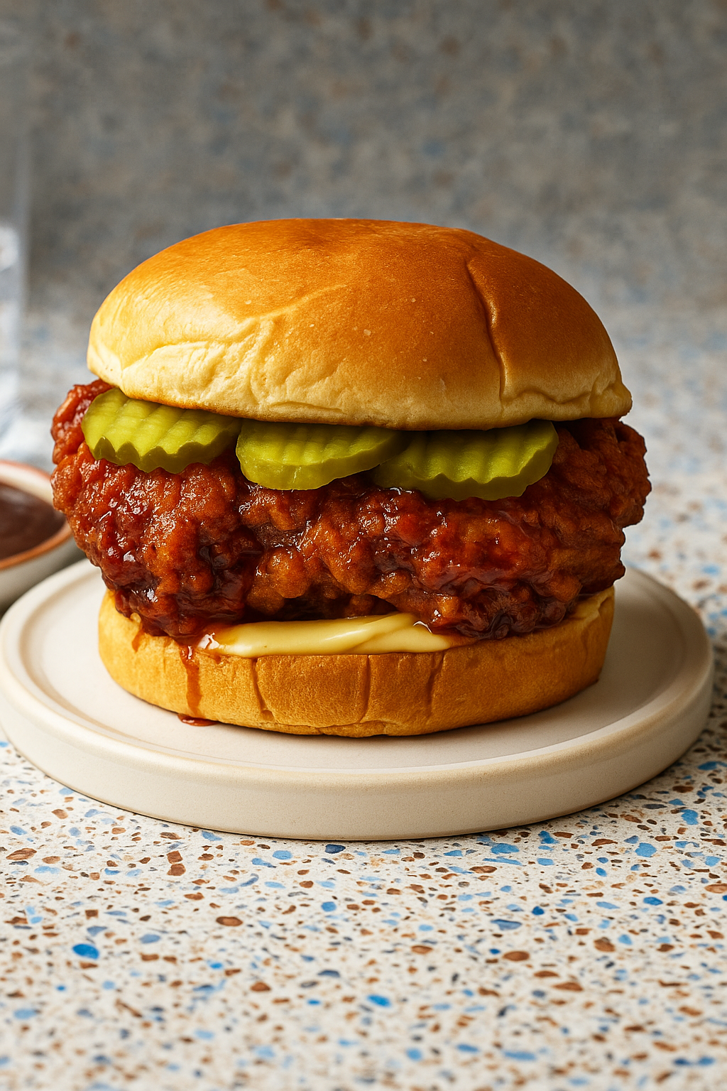 a close up of a sandwich on a plate