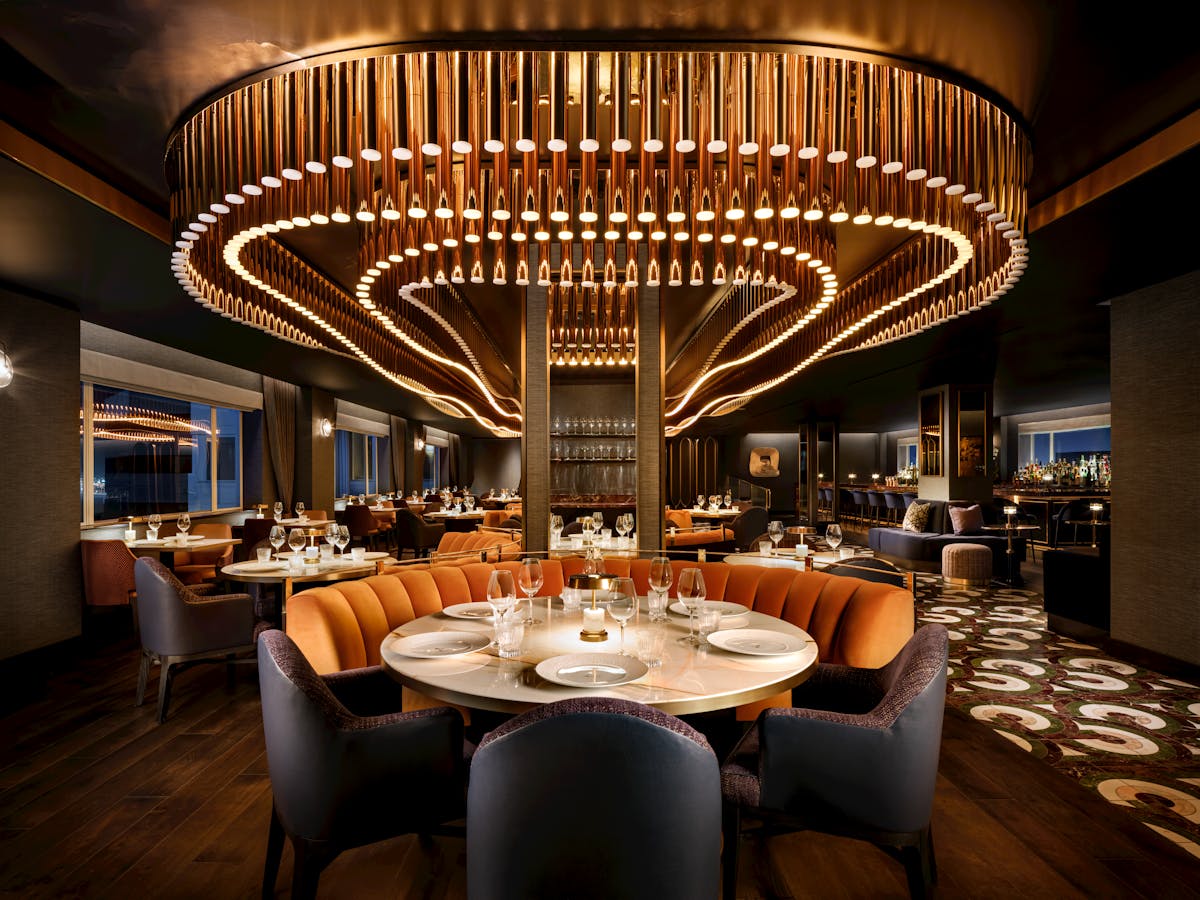 a dining table in a restaurant