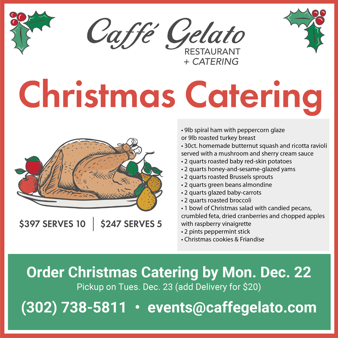 Reserve your Christmas Catering today