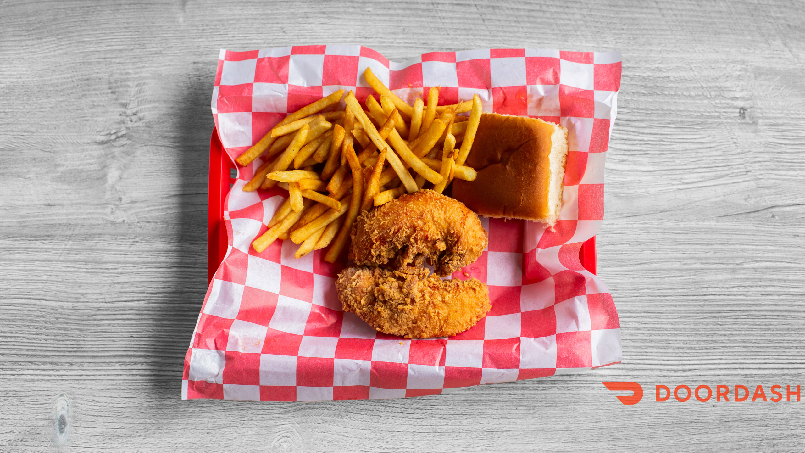 a plate with food on a table