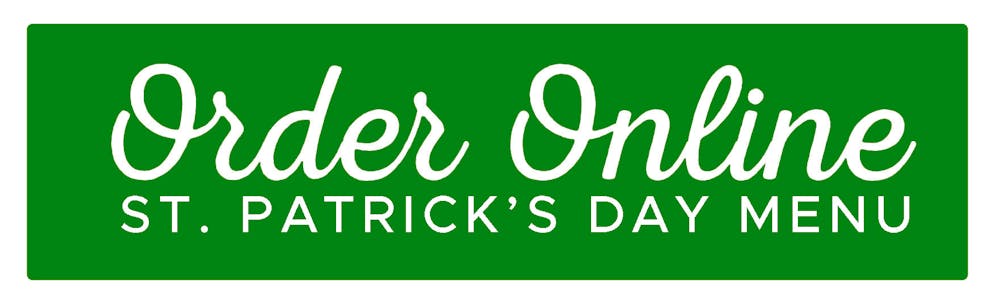 a green button for St. Patrick's Day online ordering