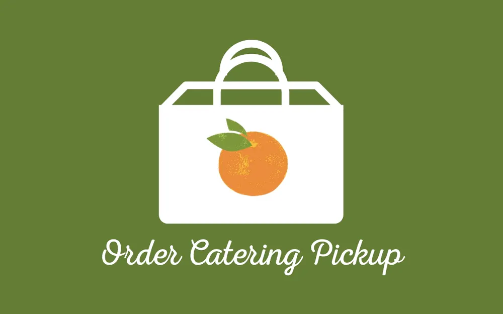 logo, company name, shopping bag on green background