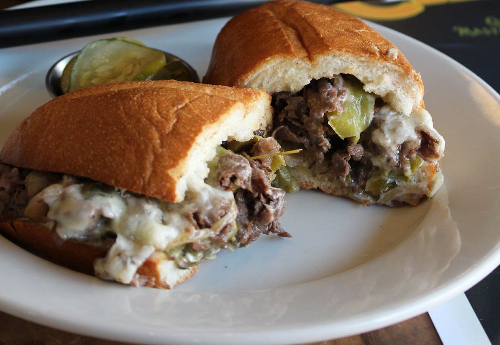 a close up of a sandwich on a plate