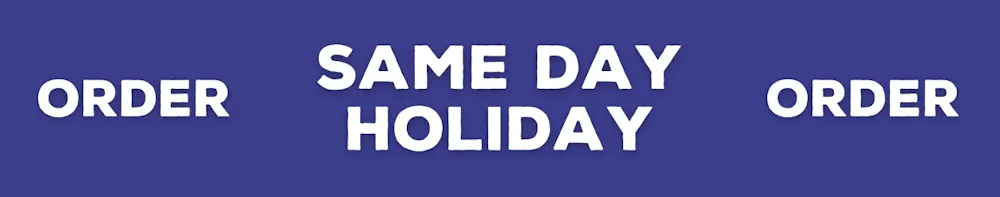 a blue sign with white text