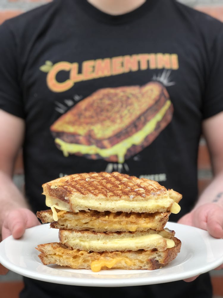 a close up of a sandwich on a plate