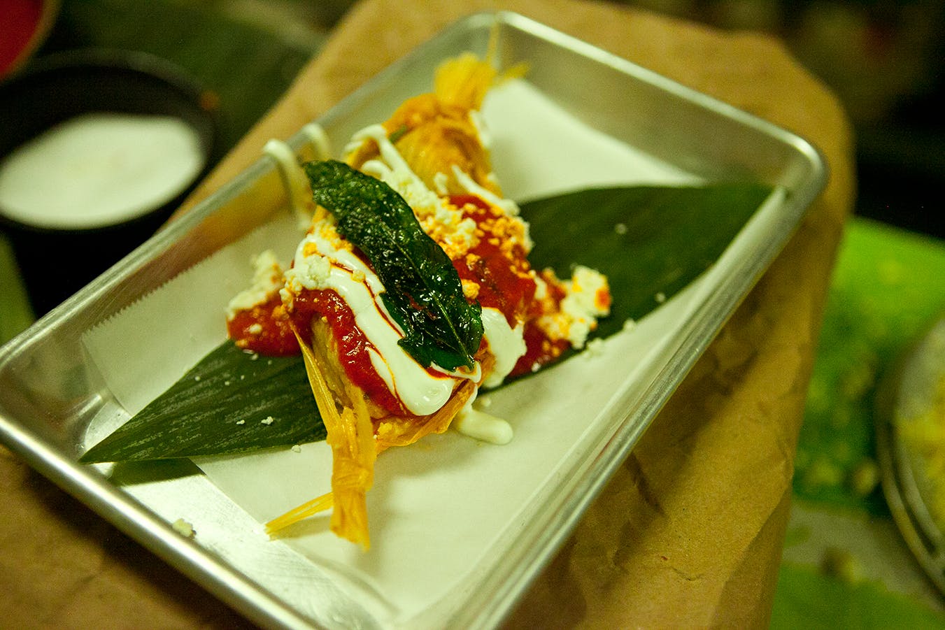a tray of food on a plate