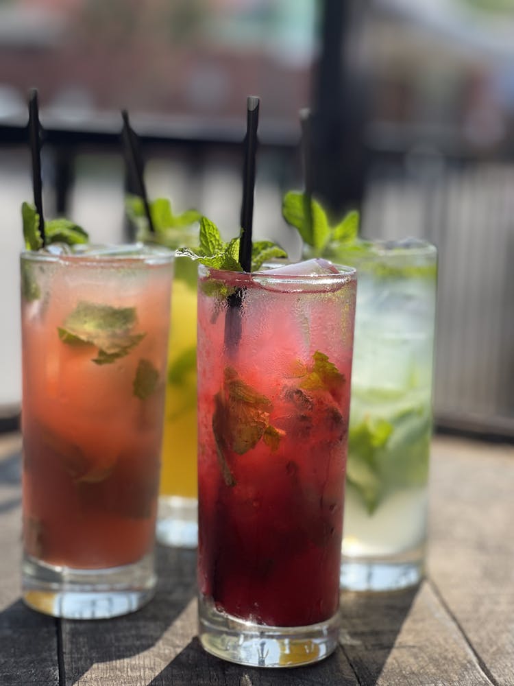 a close up of a beverage in a glass