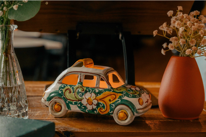 a vase of flowers on a table
