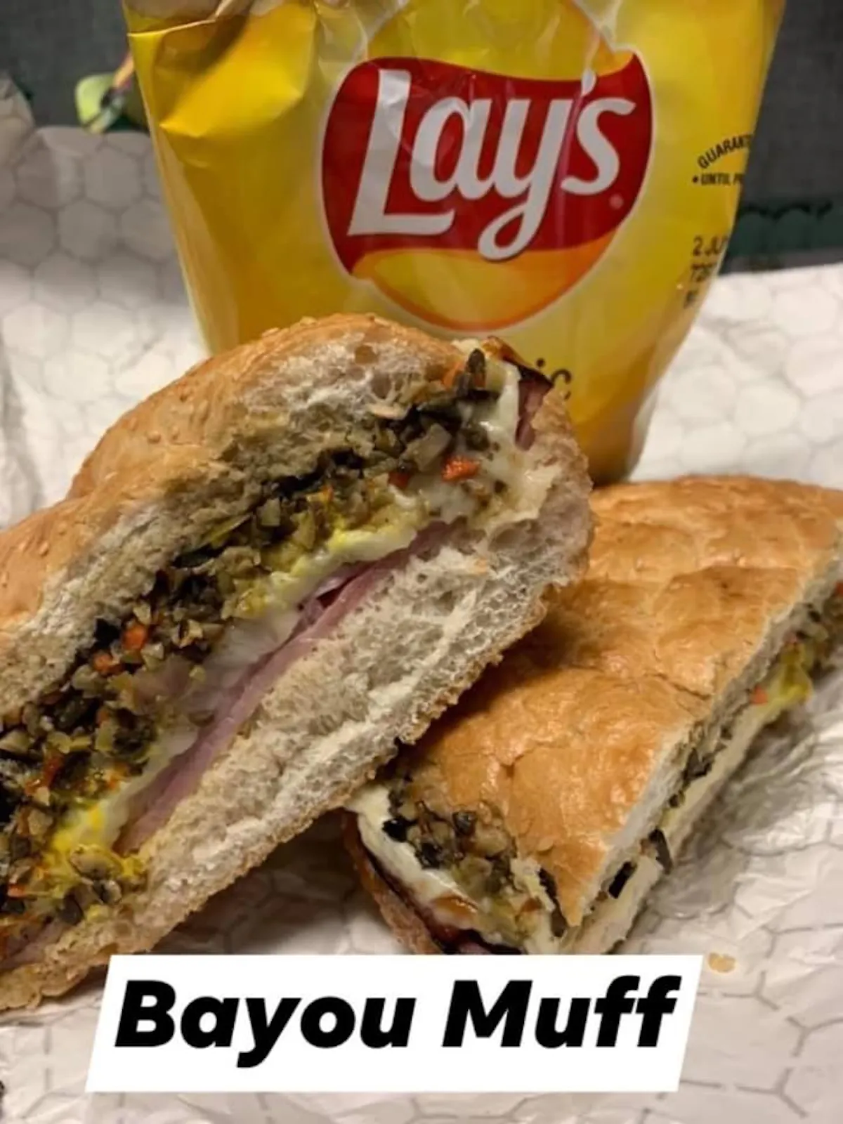 a large sandwich sitting on top of a table