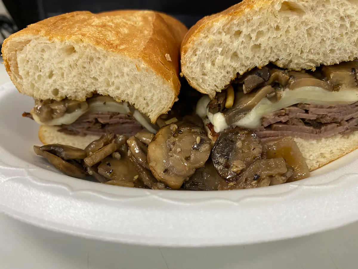 a close up of a sandwich on a plate