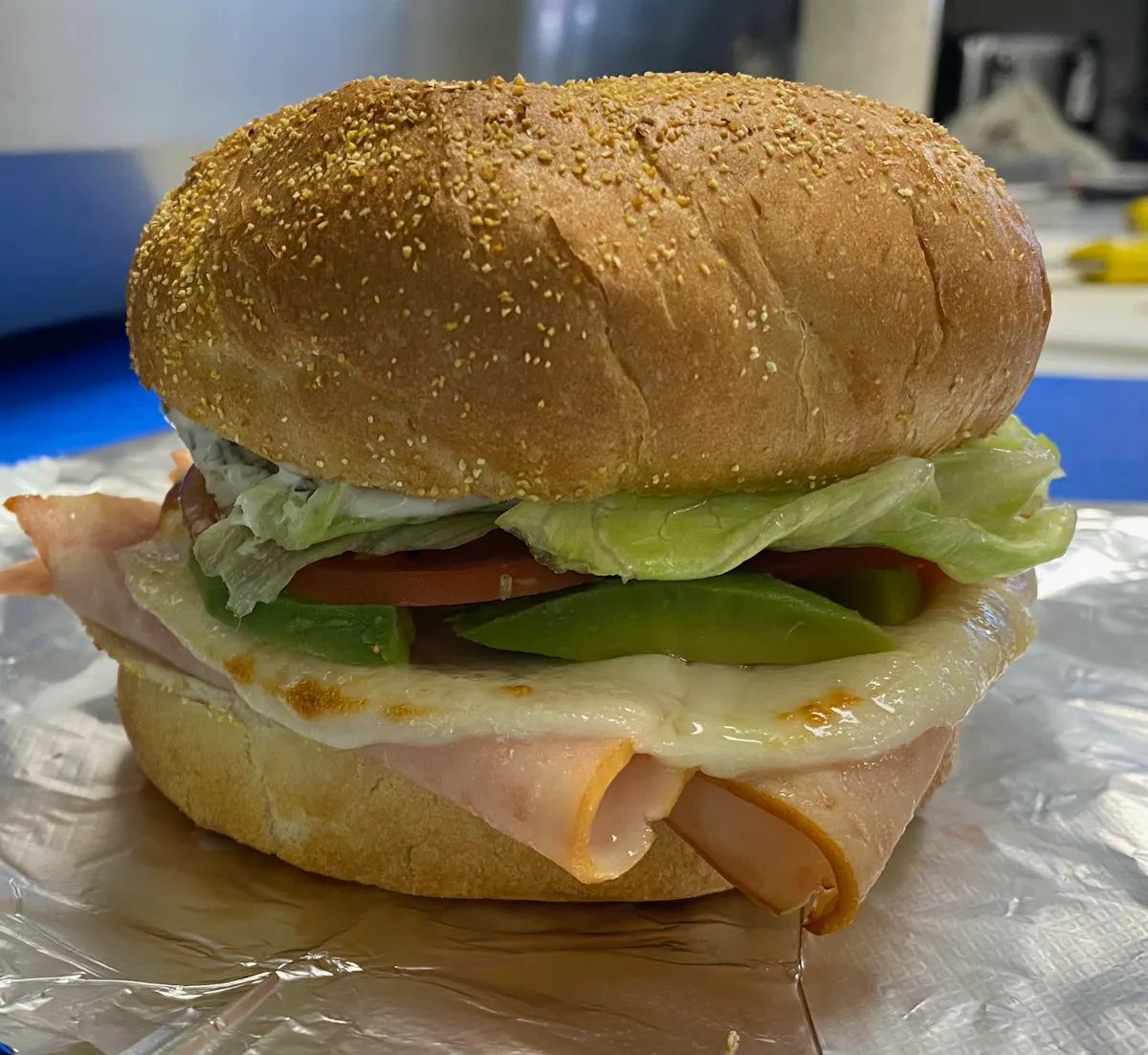 a sandwich cut in half