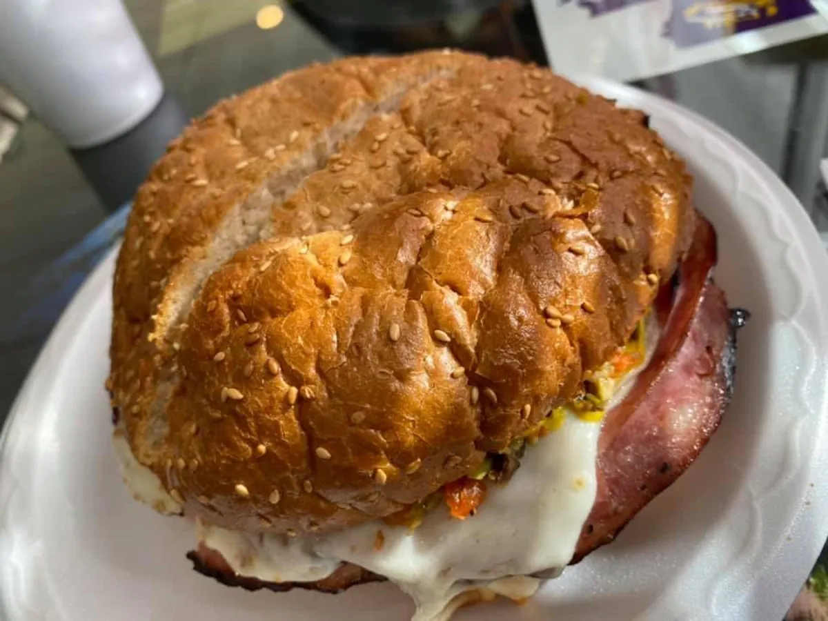 a close up of a sandwich on a plate
