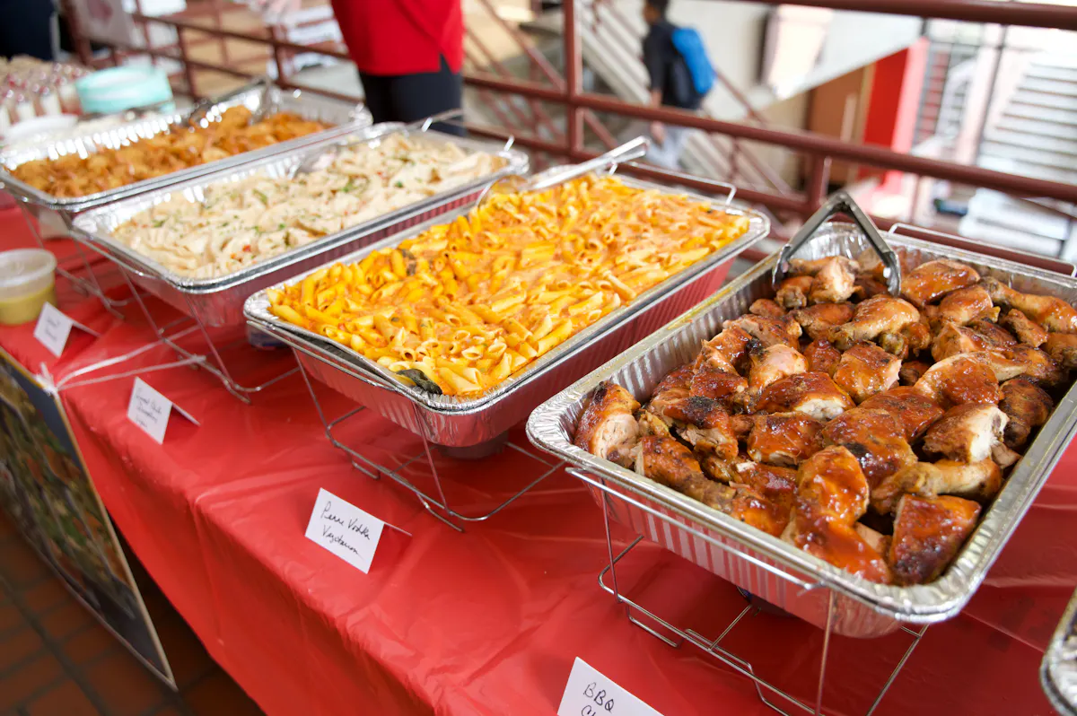 a tray of food on a table