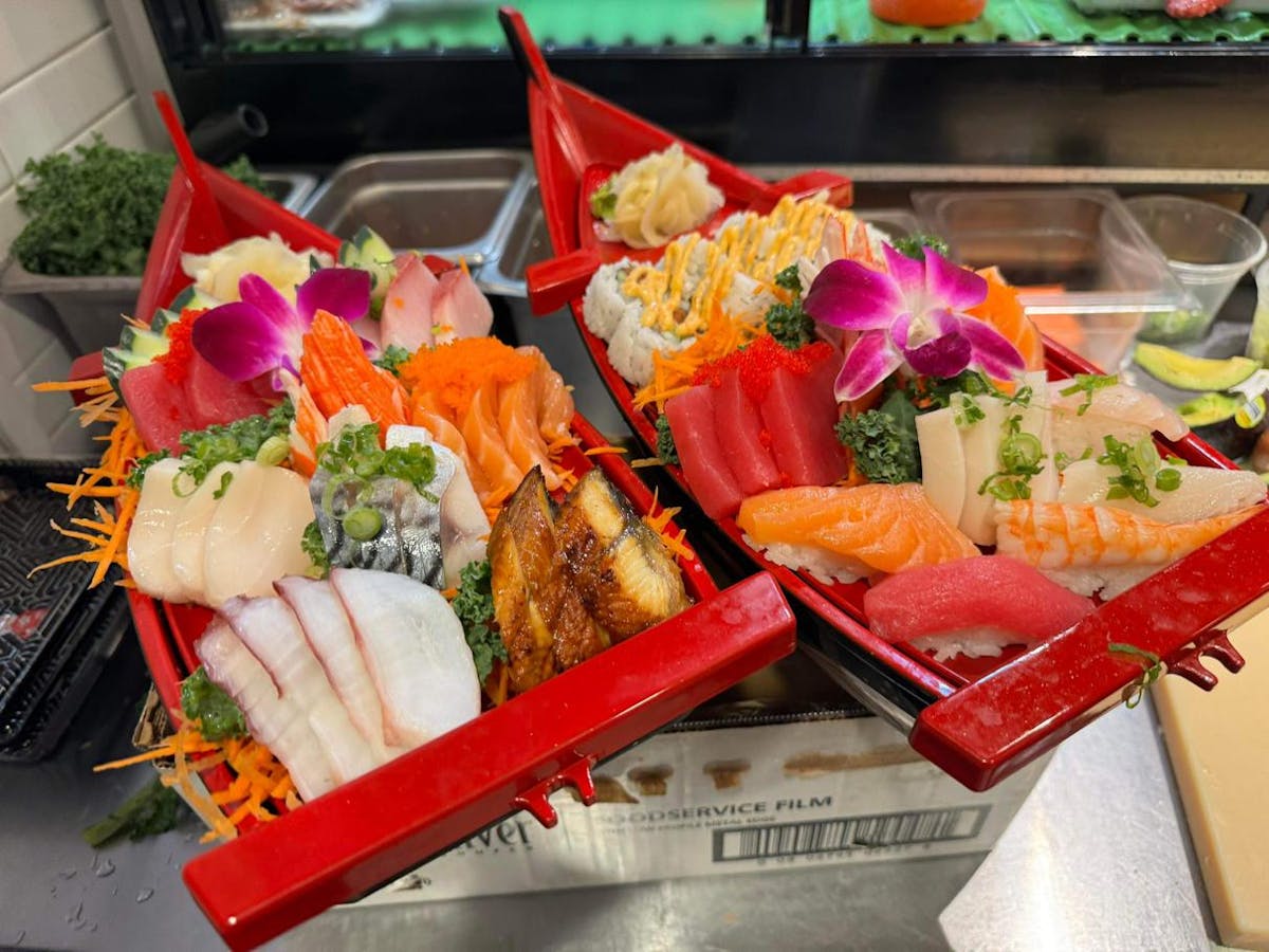 a tray of food on a table