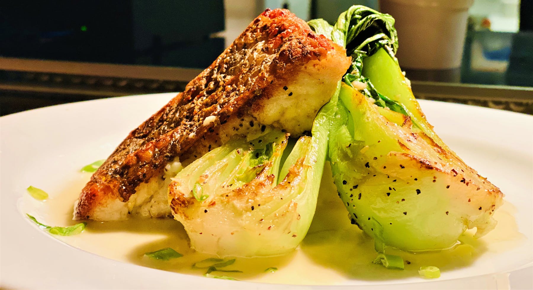 a close up of food on a plate