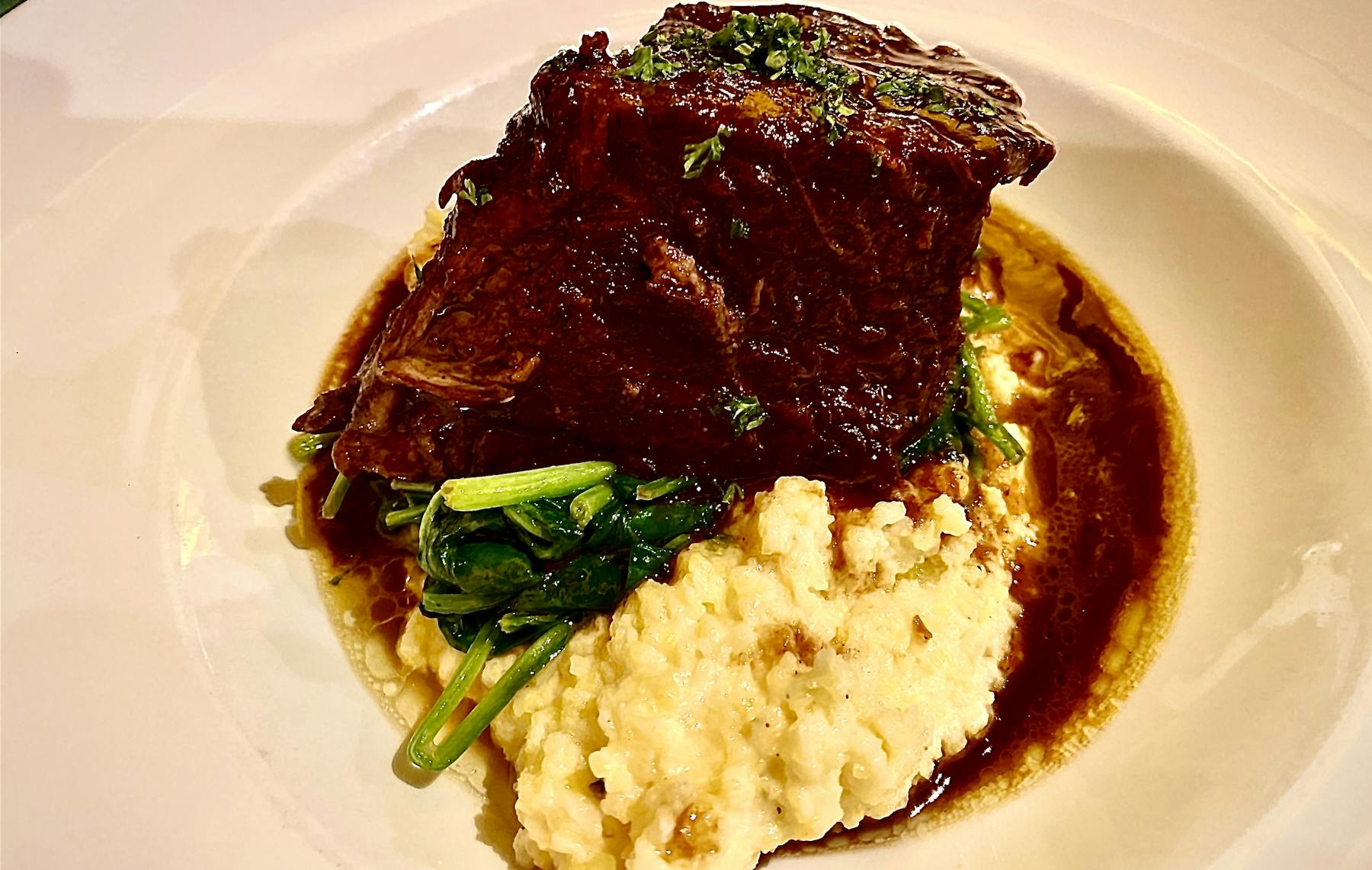 a close up of food on a plate