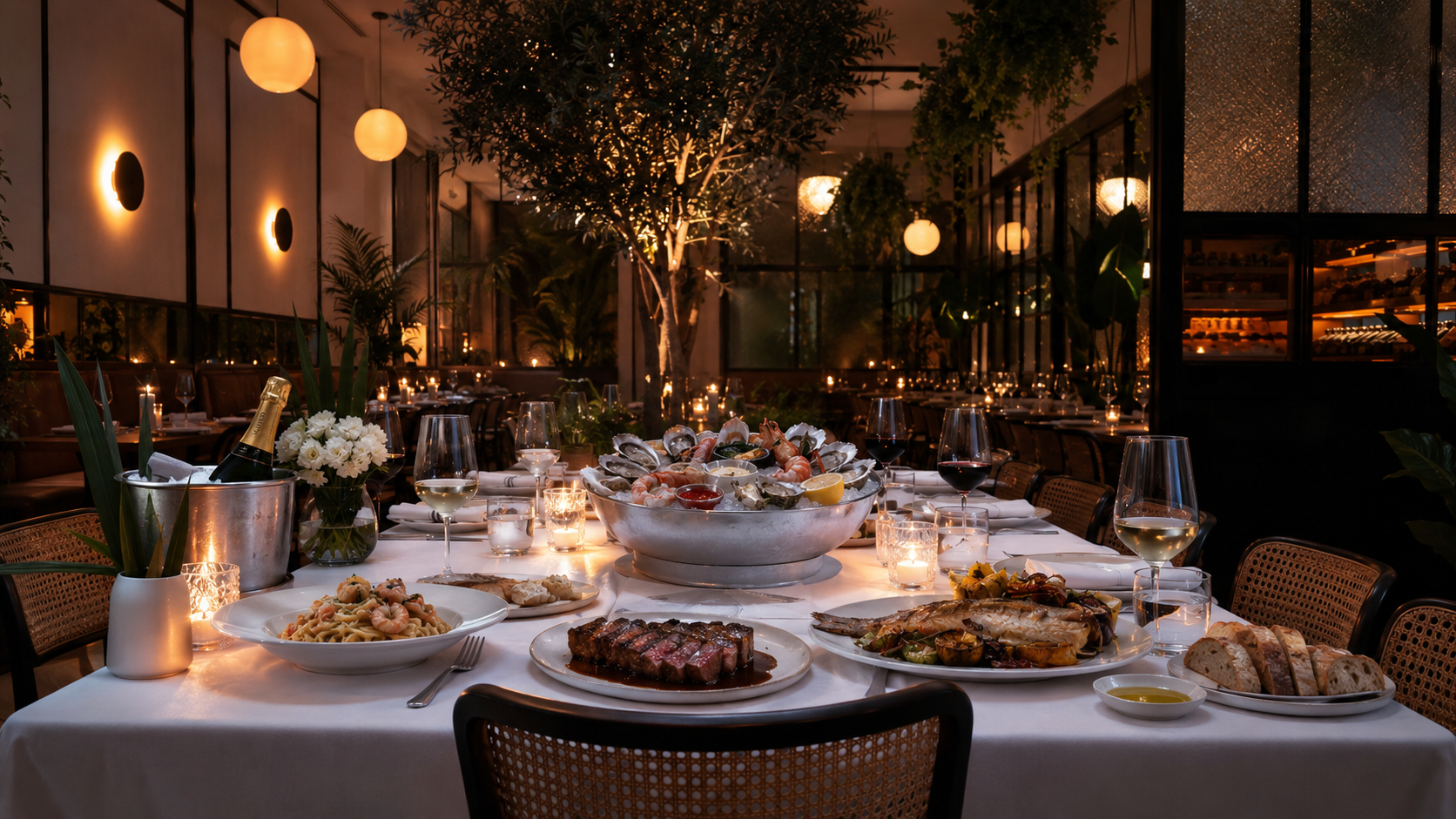Elegant dining in a cozy garden setting