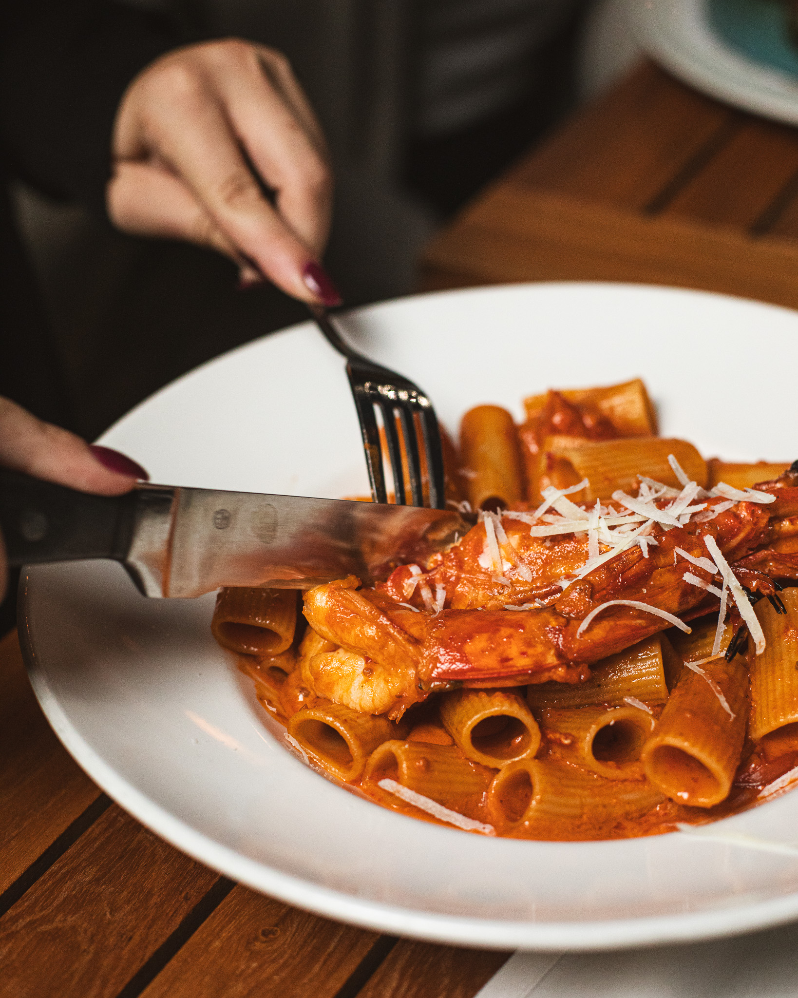 a plate of food with a fork and knife